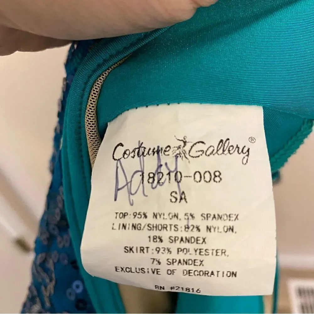 Costume Gallery solo dance costume dress lyrical ballet Teal sequin SA adult